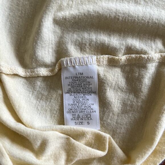 Bejeweled Size S Yellow Embellished Tank Top Woman Size Small Tattoo Print - Picture 8 of 8